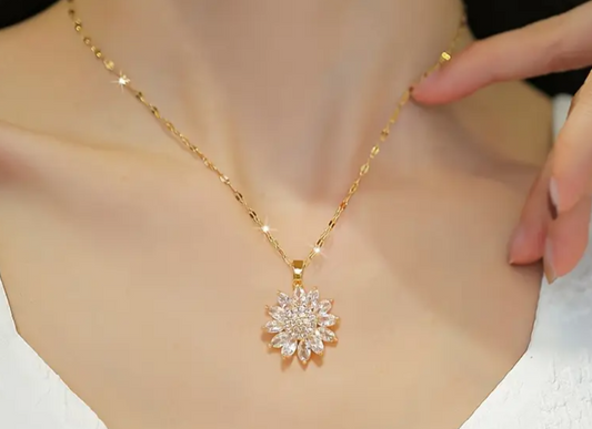 Collar Girasol  de Acero Inoxidable
